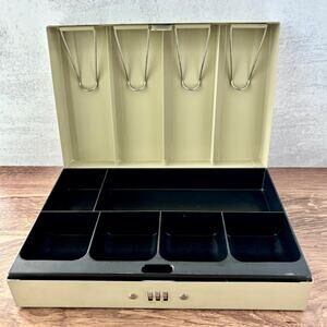 MMF Industries Combination Lock Portable Cash Box - Steel - Sand Color